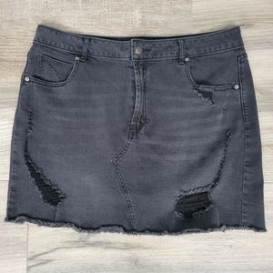 Wild Fable Distressed Black Denim Mini Skirt Women's 14